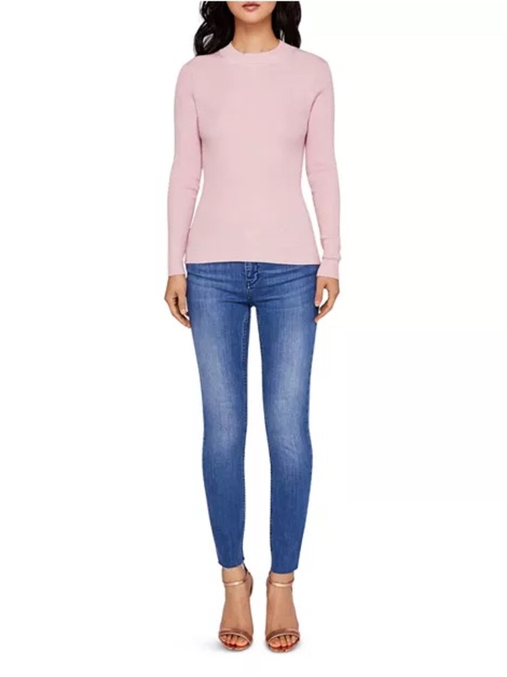 Ted Baker Aaciee Raw-Hem Skinny Jeans in Mid Wash